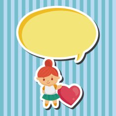 little kid with heart theme elements N21