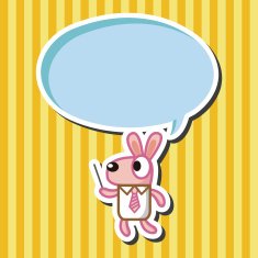 animal rabbit worker cartoon theme elements N9