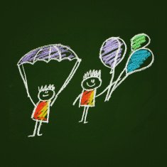 Colorful picture with happy kids N106