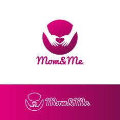 Vector gradient mother care and baby center logotype