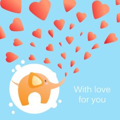 Elephant with hearts
