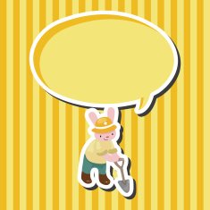 animal rabbit worker cartoon theme elements N10