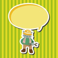 animal cat worker cartoon theme elements N12