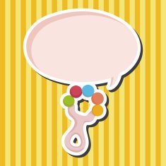 Baby rattle theme elements N36