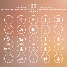 Icons flat is pregnant white soft background