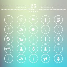 Icons flat is pregnant white soft background N3