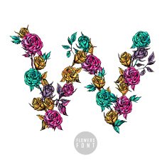 Vector colorful flower font N11