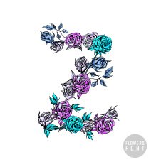 Vector colorful flower font N33