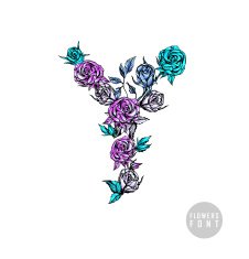 Vector colorful flower font N34