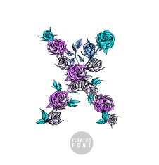 Vector colorful flower font N35