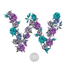 Vector colorful flower font N36