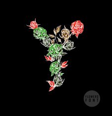 Vector colorful flower font N92