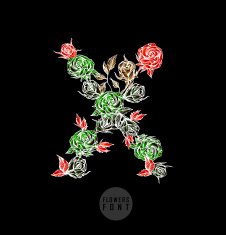 Vector colorful flower font N93
