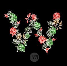 Vector colorful flower font N94
