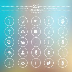 Icons flat is pregnant white soft background N6