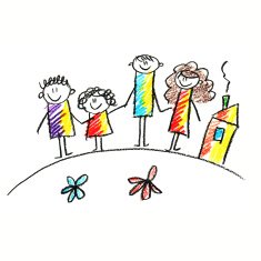 Colorful picture of happy family N25