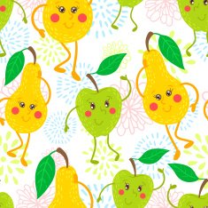 Cartoon fruit pattern N10