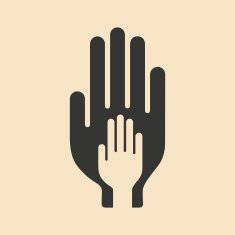 Flat in black and white mobile application child protection