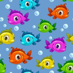 Seamless pattern with fishes