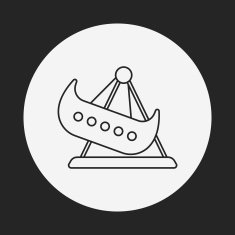 amusement park pirate ship line icon N6