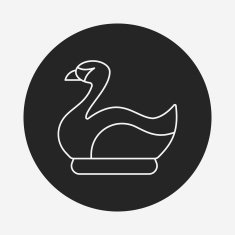 amusement park swan boats line icon N3