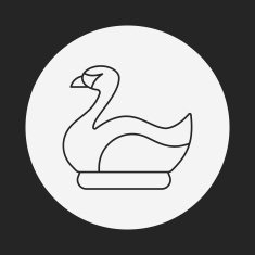 amusement park swan boats line icon N5
