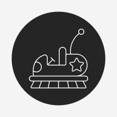 amusement park bumper cars line icon N22