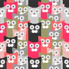 Seamless pattern with funny cats N3