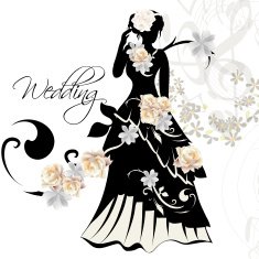 Design of wedding invitation with female silhouette