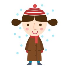 young girl in a coat vector
