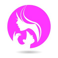 Mother and baby silhouettes Card of Happy Mother's Day N2