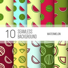 10 seamless backgrounds or patterns with watermelon