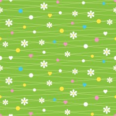 hearts flowers and dots background