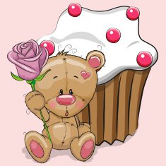 Teddy with flower N2