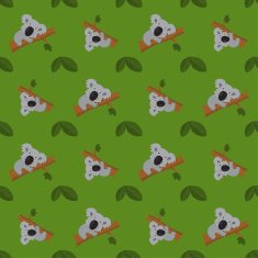 Vector Seamless Pattern Background of Happy Koala