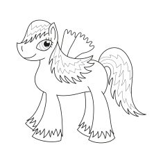 Sly fairy foal with wings coloring book page