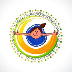 Stylish frame with girl for Indian Independence Day