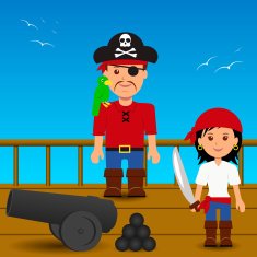 cute set of children pirates