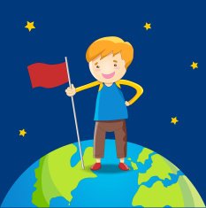 Kid standing on the earth