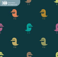 Seamless pattern of funny birds