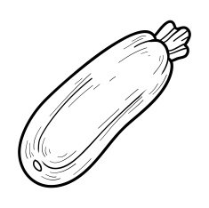 Coloring book fruits and vegetables (zucchini)