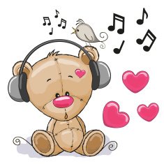 Bear with headphones N2