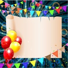 Birthday background with colorful balloons N5
