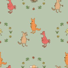seamless pattern with three animals