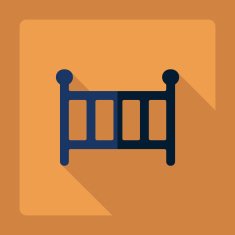 Flat modern design with shadow cot