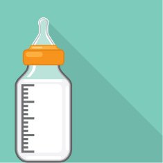 Baby bottle with milk Vector free image download