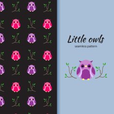 owls seamless pattern