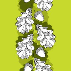 Seamless pattern with oak leaves and acorns