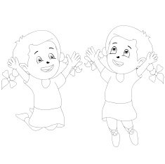 Cute cartoon girls Drawing style