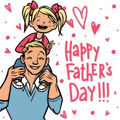 Funny cartoon fathers day card vector illustration
